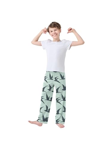 Cartoon Swallow Silhouette Boys Pants for Kids Jogger Pants with Pockets S3
