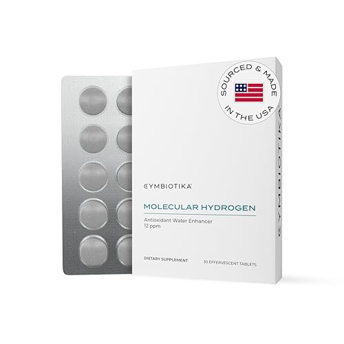 CYMBIOTIKA H2 Molecular Hydrogen Water Tablets with Magnesium Energy Boost Gluten Free Keto Antioxidant Drink Fast Dissolving Supplements Helps Fight Inflammation & Stress 30 Tablets 12 ppm
