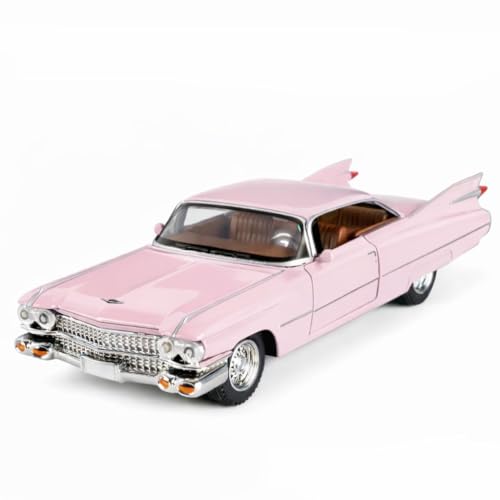 Image of 1:32 Scale Cadillac Eldorado Alloy Pickup Car Toy Metal Pull Back Diecast Car with Openable Door and Sound Light, Gifts Toys for Kids【Pink】
