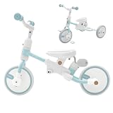 PROVROS(プロブロス) 三輪車 手押し棒付き ペダルなし自転車 変形 1台3役 キッズバイク バランス ノーパンク 練習 1歳 2歳 3歳 4歳 5歳 6歳【メーカー保証1年間】PKT-008 (マットライトブルー)