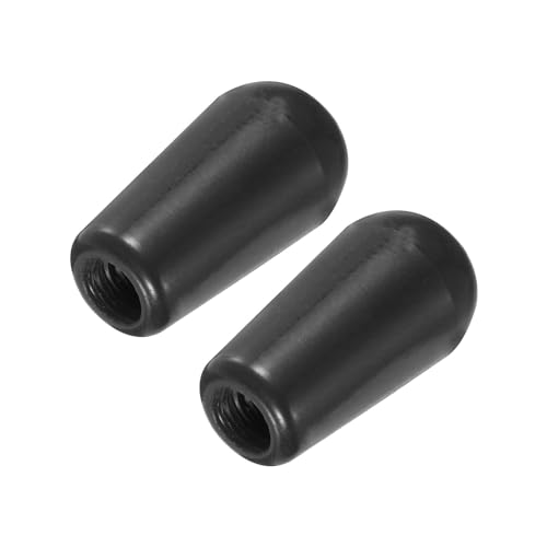 MECCANIXITY 2Pcs LP Guitar 3 Way Pickup Switch Tip Thread M4 Plastic Toggle Switch Knobs Cap for LP Electric Guitar, Black