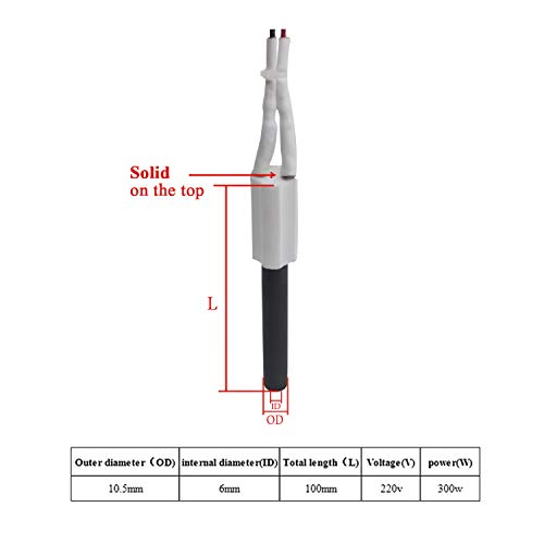 Keramische zündung 220v 300w pelletzünder zündkerze für pelletsofen 100x10.5x6mm zündwiderstand zündpatrone pelletofen (Oben solide)