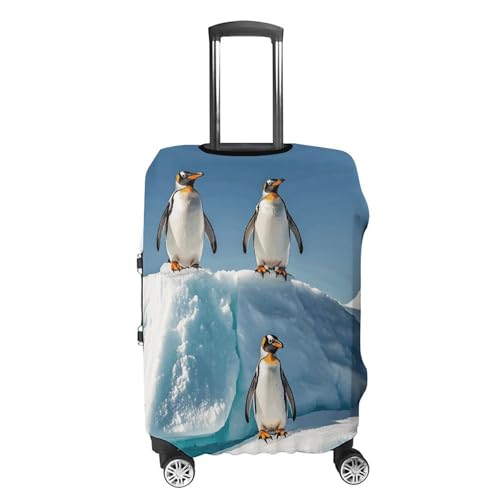 Penguins On The Iceberg Luggage Cover Elastic Suitcase Protector Case Anti-Scratch Washable Baggage Covers Protector For Traveling, Aircraft Consignment L4