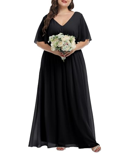 Pinup Fashion Women Bridesmaid Dresses for Wedding Guest Plus Size - Formal Chiffon Long Maxi Dress3