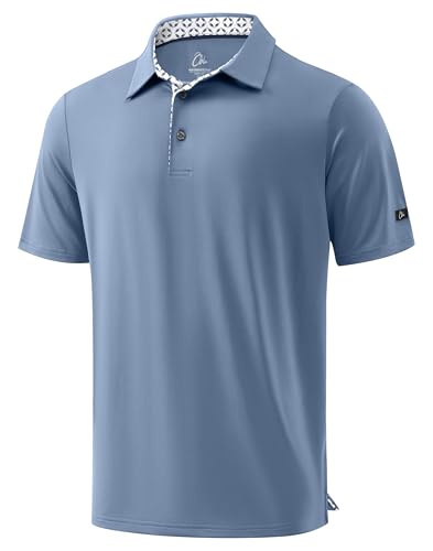 Image of Obla Mens Golf Shirt Short Sleeve Dry Fit Moisture Wicking Performance Athletic Casual Work Collared Polo Shirts for Men