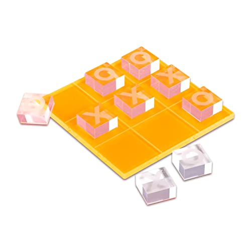 Juego de Tic Tac Toe acrílico color naranja 8x8 pulgadas miniatura 1