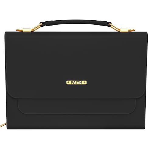 DEHITE Bible Cover Case for Women – Bible Carrying Bag – Pen Slots – Zippered Pocket – Shoulder Strap – Premium PU Leather – Purse Christian Gift2