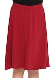 Girl's A-Line Knee Length Skirt Red Medium