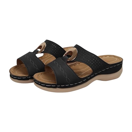 Women Wedges Sandals Casual Hollow Out Open Toe Platform Sandal 2025 Comfortable Breathable Silp On Slippers