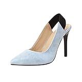 MKMK Pumps Geschlossene Spitze Zehenkappe Damen Stiletto Hoher High Plateau Absatz Heel...