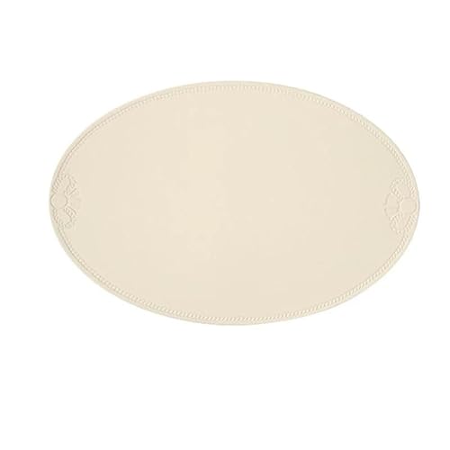 1/4PCS Oval Placemats Table Mat Non-slip Coaster Anti-Scald High-Temperature Resistant Placemat Pot Bowl(RE cream,4pcs 30x45cm)
