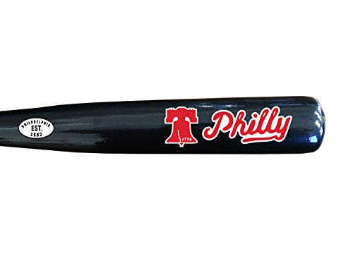 Coopersburg Sports City Bats! 34" Regulation Sized Black Enamel Bat. Full-Color Philly Liberty Bell City Logo With Est. Year. Made In The U.s.a! #TOP2