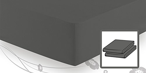 Preisvergleich Produktbild schlafgut Basic Jersey Spannbetttuch / Spannbettlaken 140x200 bis 160x200, Titan