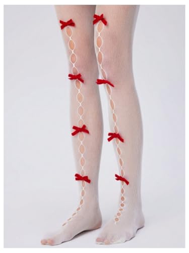 Verdusa Women's Bow Fishnet Tights Mesh Sheer Stockings Pantyhose2