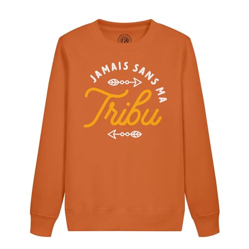 Sweatshirt enfant "Jamais sans ma tribu" au design humour famille
