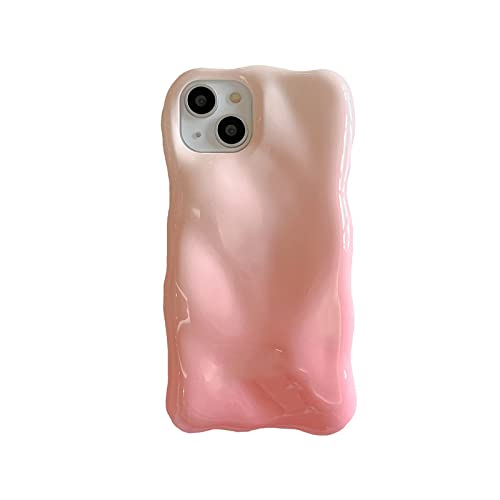 Coque silicone iPhone 13 BSAPP design vague dégradé de couleur rose