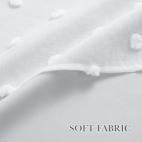 Image of PONY DANCE White Curtains for Living Room 96 Inches Long, 52W x 96L