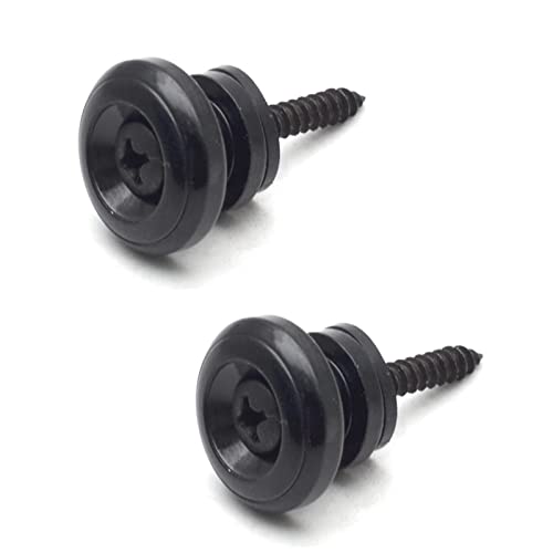 Cheerock 2pcs Black Metal Guitar Strap Locks, Mushroom Style Guitar Strap Lock Buttons, Electric...