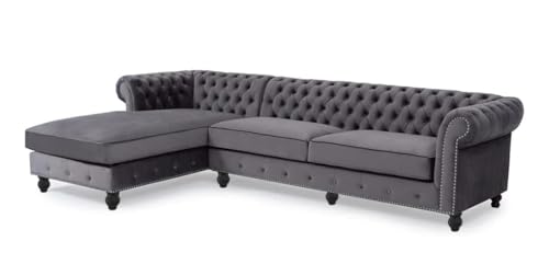 Image of Legit Tufted Quilted Five (3+2) Seater Elegant Wooden Base Sofa in Wide Extravagant Fabric, Gives Luxurious Look for Home /Living Room /Office /Guest Room /Hotels