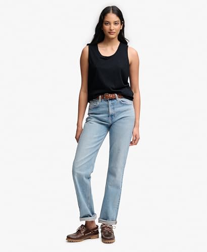 Superdry Scoop Neck Tank T-Shirt, Eclipse Navy, 46 Femmes