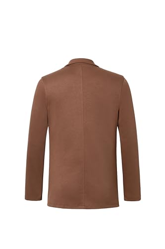 ويزكيه جاكيت رياضي كاجوال خفيف الوزن بقصة عادية للرجال، لون بني، مقاس L