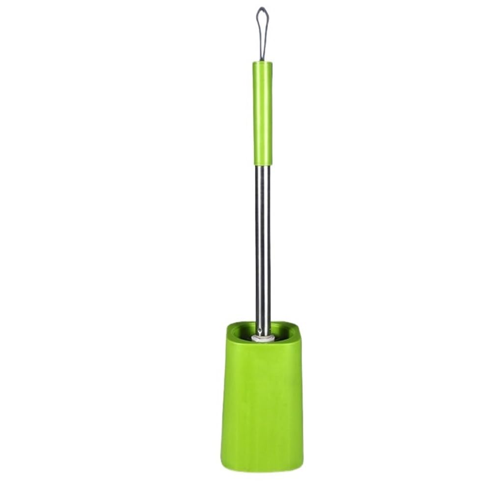 Toilet Bowl Brush Toilet cleaning brush household bathroom toilet with base long handle dredge(Green)
