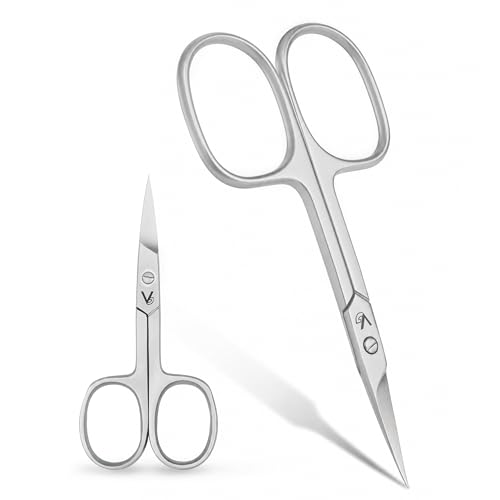 Image of VIDA GOODS® Straight Nail Scissors 3.5 Inch Stainless Steel Precision Grooming Scissors for Eyebrows, Cuticles, Nail and Facial Hair Trimming for Men & Women