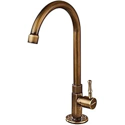 Cazuelas De Cobre Antiguas BFDMY Grifo de Cobre Antiguo Individual Estilo Vertical Europea giratoria Fría, Antiguo