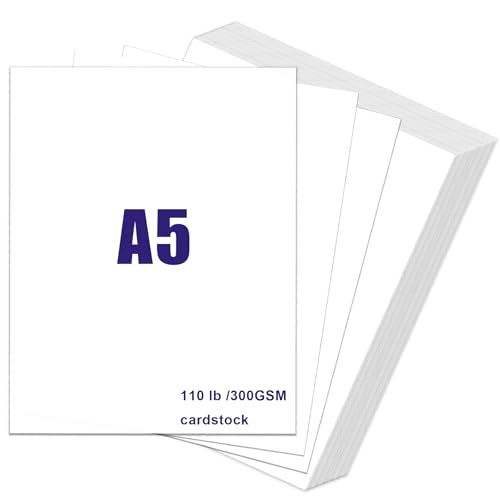 White Card A5-120 Sheets 300gsm Thick Cardstock Paper for DIY Card Making Invitations Postcards Business Cards