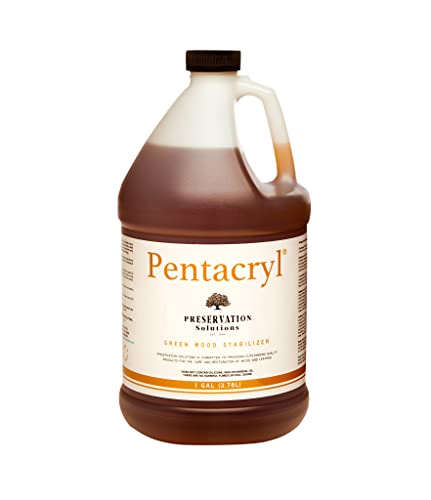 Preservation Solutions - Pentacryl - Green Wood Stabilizer - Treatment for Drying of Fresh Cut Wood - Good for Softwood & Hardwood - Woodworking, Carving, and Turning Solution (1 Gallon - PS)