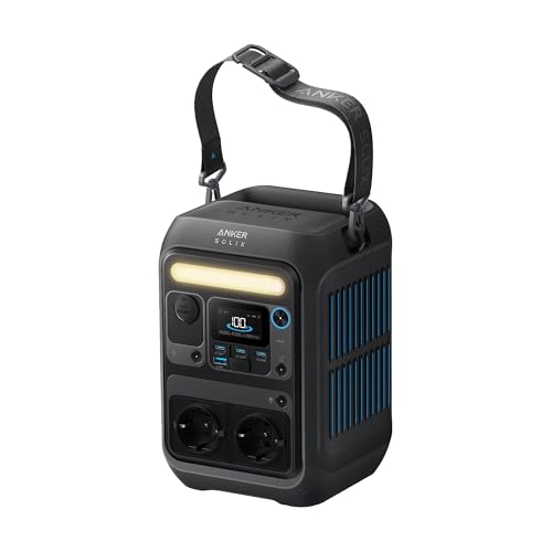 Anker SOLIX C300X Tragbare Powerstation, 288Wh LiFePO4 Akku, 300W (Max 600W) Solargenerator, 140W Beiseitige Schnellladeleistung, Für Camping, Draußen, Reisen, Notfälle, unterwegs (Solarpane