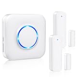 Door Chime, Satisure Wireless Door Open Contact Sensor Alarm Chime with 600 FT Range 58 Chimes 5 Volume Levels LED Indicators (1 Receivers & 2 Sensors)