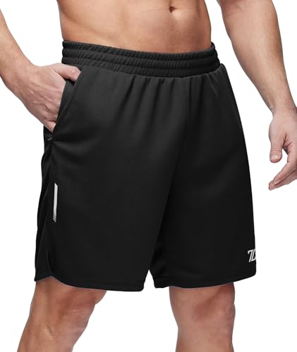 ZITY 7” Inseam Mens Athletic Running Shorts Mesh Quick Dry Gym Shorts Black - image 1