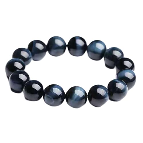 Bracelet œil de tigre bleu 10mm et perles de pierre de faucon