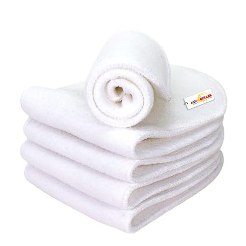 Soft Cotton Baby Diaper, Newborn Reusable Cloth Nappy with Buttons| New Born Baby Nappy Pads | Washable Reusable Linears | 0 TO 24 MonthsPack Of 5 White Pad-image-43