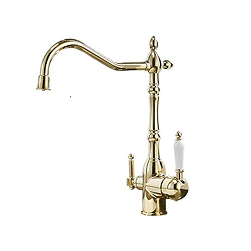 Grifo 3 Vias Osmosis Doble Función Mezclador Beber Agua Del Grifos De Cocina Fregadero Rotación De 360 Grados-Grifo Cocina Dorado Grifo 3 Vias Osmosis Doble Función Mezclador Beber Agua Del Grifos De Cocina Fregadero Rotación De 360 Grados-Grifo Cocina Dorado