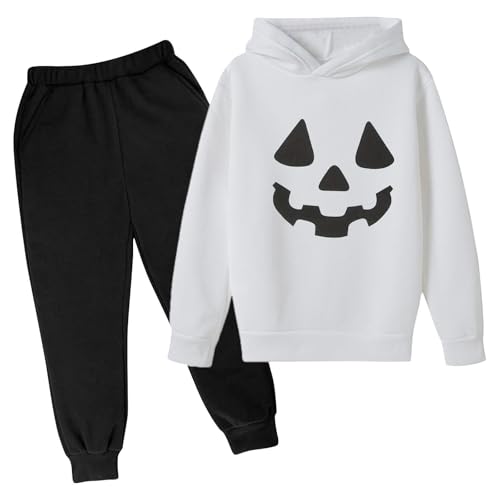 Boys Girls Halloween Outfits 2 Piece Boys Long Sleeve Pullover Hoodies Sweatshirt Jogger Pants Kids Tracksuit Set