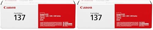 Image of Canon Genuine 137 Black Toner Cartridge Compatible with LBP151dw,MF210 Series,MF220 Series,MF230-Series,MF240-Series,D570,(Pack of 2)