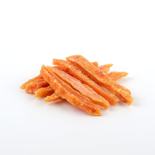 Topdog Hähnchenbrustfilet für Hunde 10x 80g - Hühnerstreifen - 100% natürlich ohne Zusatzstoffe - Schonend luftgetrocknet & fettarm - Idealer Kausnack für Hunde Aller Größen und Altersstufen