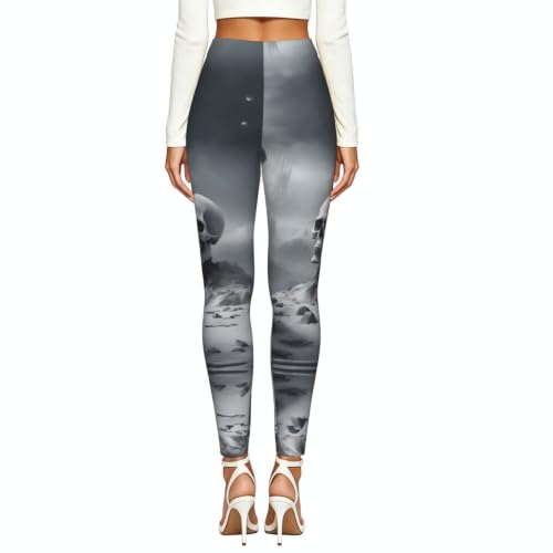 Leggings blancos de calavera con tacto suave: elasticidad y confort para senderismo 3