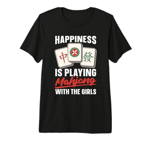 La Felicidad es Jugar Mahjong Apuestas Ama Juego Tile Mahjong Camiseta Premium