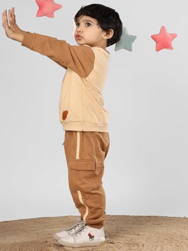 Image of POLKA TOTS 100% Cotton Co-Ord Joggers for Kids | Trendy Sweatshirt & Joggers Set | All Season Wear for Kids, Toddler & Newborn | Soft & Breathable Dress for Boys & Girls | from 6 Months to 8 Years