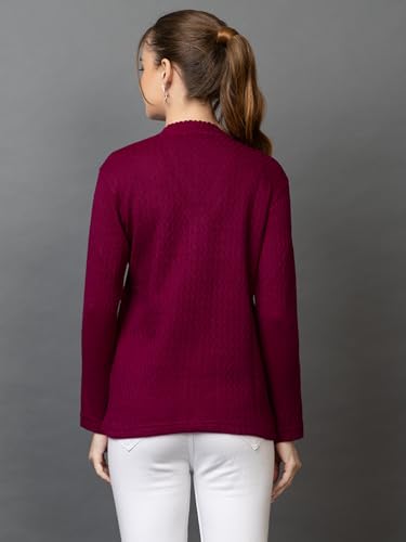 Image of Wear lusso Women Woolen V Neck Casual Wear Stylish Cardigan Sweaters for Winter with Side Pocket | Cozy and Warm Winter Sweater for Girls /Ladies