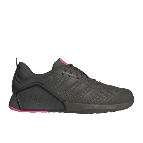 adidas Tênis unissex adulto Dropset 3 Trainer, verde-oliva/preto/rosa lúcido, 0 Women/12 Men