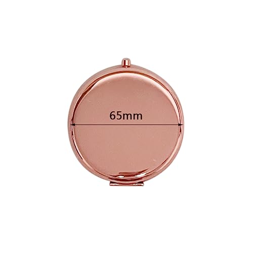Liujiami 6.5CM Compact Mirror Small Handheld Mirror Portable Double Sided Magnifying Makeup Mirrors Purse Handbag Pocket Mirror Folding Travel Cosmetic Mirror for Women Pink - Image 2