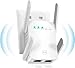 WiFi/WLAN günstig Kaufen-AC1200 WLAN Verstärker, Ultraxtended 1200 Mbit/s WiFi Repeater,2.4Ghz+5G mit LAN anschluss, Abdeckung bis zu 200 m², Kompatibel mit Alexa, 99% Standard-Routern