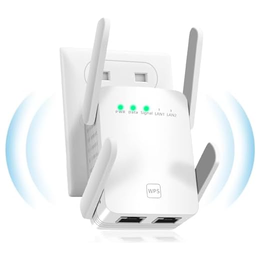 Repetidor WiFi Largo Alcance, Amplificador WiFi 1200 Mbit/s, 2,4 G+ 5 G con conexión LAN, Cobertura hasta 200 m², Compatible con Alexa, routers estándar del,con WPS (AC1200-1)