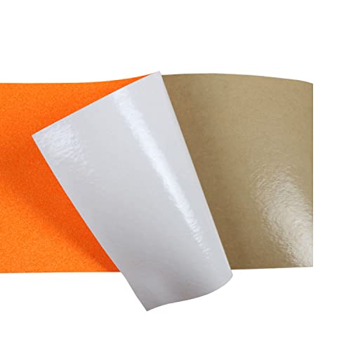 Image of Black Diamond Sheet of Skateboard Grip Tape 9 inch x 33 inch (Orange)