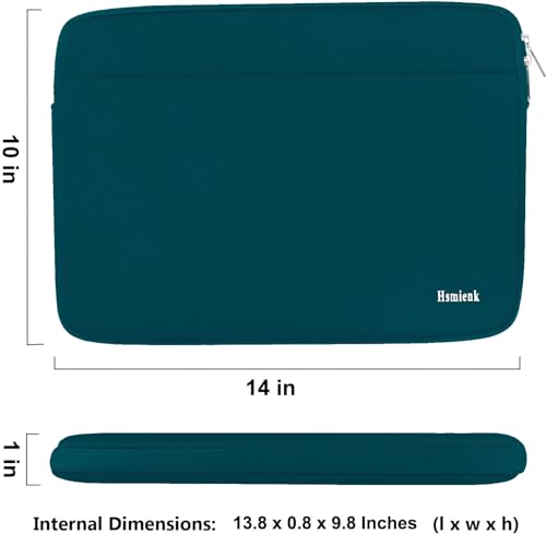 Image of Laptop Case 14 inch, Durable Shockproof Protective Notebook Cover Bag with Accessory Pocket, Carrying Laptop Sleeve Compatible for MacBook HP Lenovo Dell Asus Acer, Cyan Color