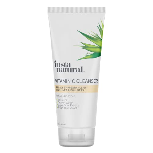InstaNatural Vitamin C Face Wash, Anti Aging Face Wash and Exfoliating Face Wash with Aloe Vera and Green Tea Extract, Vitamin C Cleanser